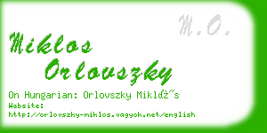 miklos orlovszky business card